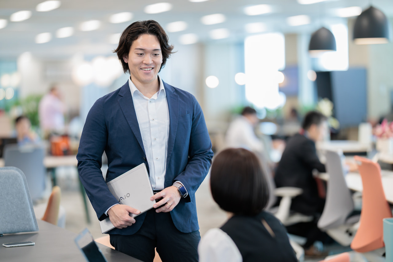 「外回り営業は体力勝負。復帰後は徐々にペースを取り戻した」（谷口）