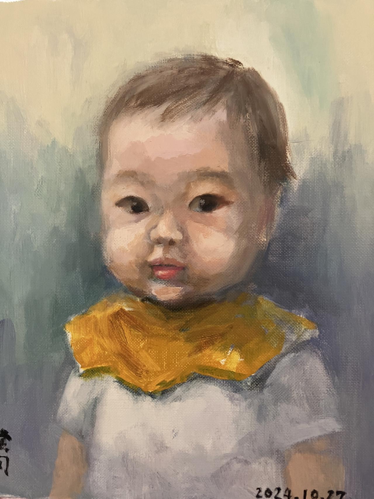 松本の夫が描いた娘の肖像画